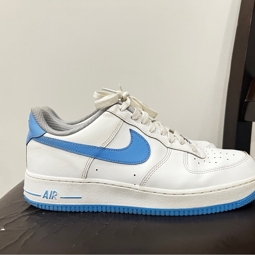 Nike Air Force 1 Low White/Blue | Size 10 - Picture 4 of 5